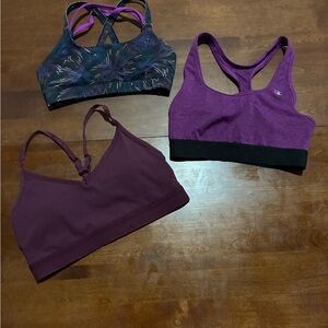 Purple Sports Bras with Racerback and Simple Straps